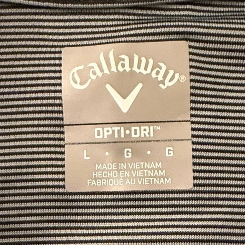 Callaway Mens Opti-Dri Micro Stripe Golf Polo Shirt Grey Black Large Patriotic M